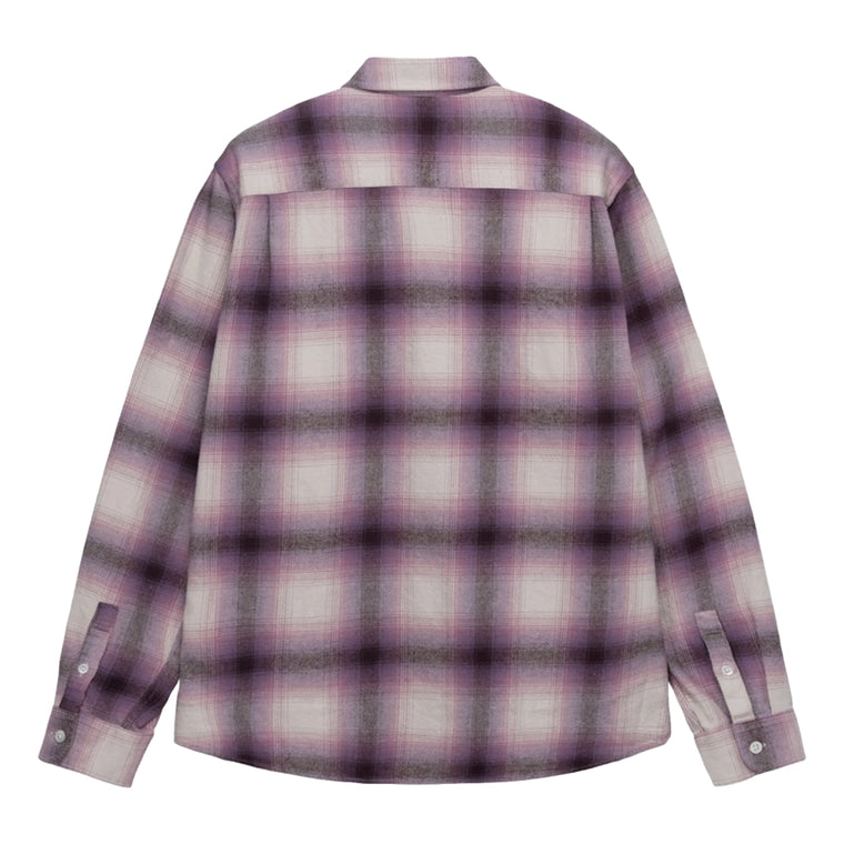 CONSIGNMENT- STUSSY BAY PLAID SHIRT-BERRY
