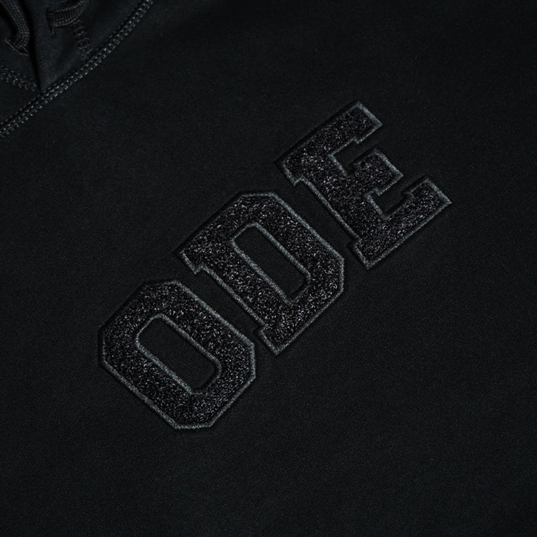 OPEN DIALOGUE TIE DYED LOGO EMBROIDERY HOODIE-BLACK